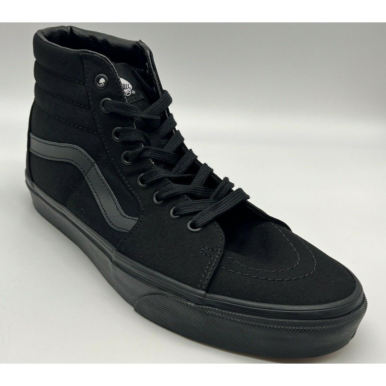 Vans SK8 HI Skateboard Canvas Athletic Shoes Black Black Black For Men SZ 13