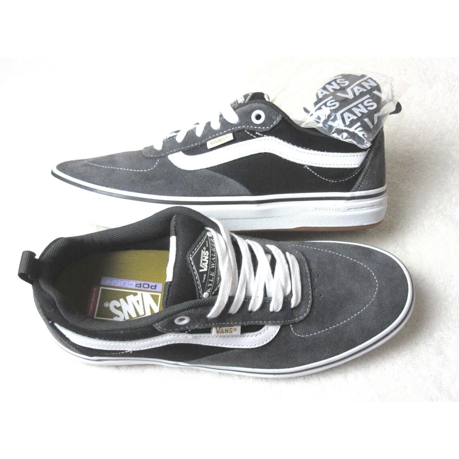 Vans Kyle Walker Pro Men`s Twill Raven Black Grey White Skate Shoes Size 9