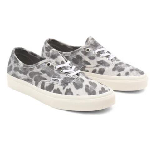 Vans Womens Shoe 8.5 Hairy Suede Leopard Grey Marshmallow Skate
