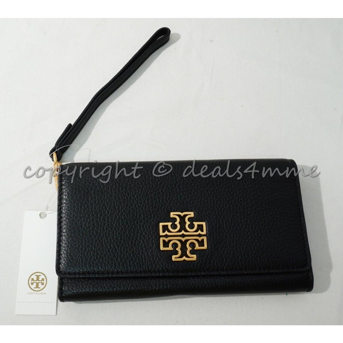 Tory Burch 78565 Britten Smartphone Wallet/wristlet in Black Pebbled Leather