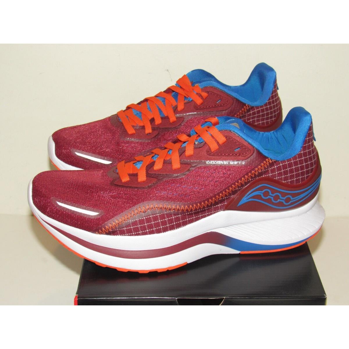 Saucony Endorphin Shift 2 Mens Sz 7.5 Running Shoes Red Mulberry Sneakers