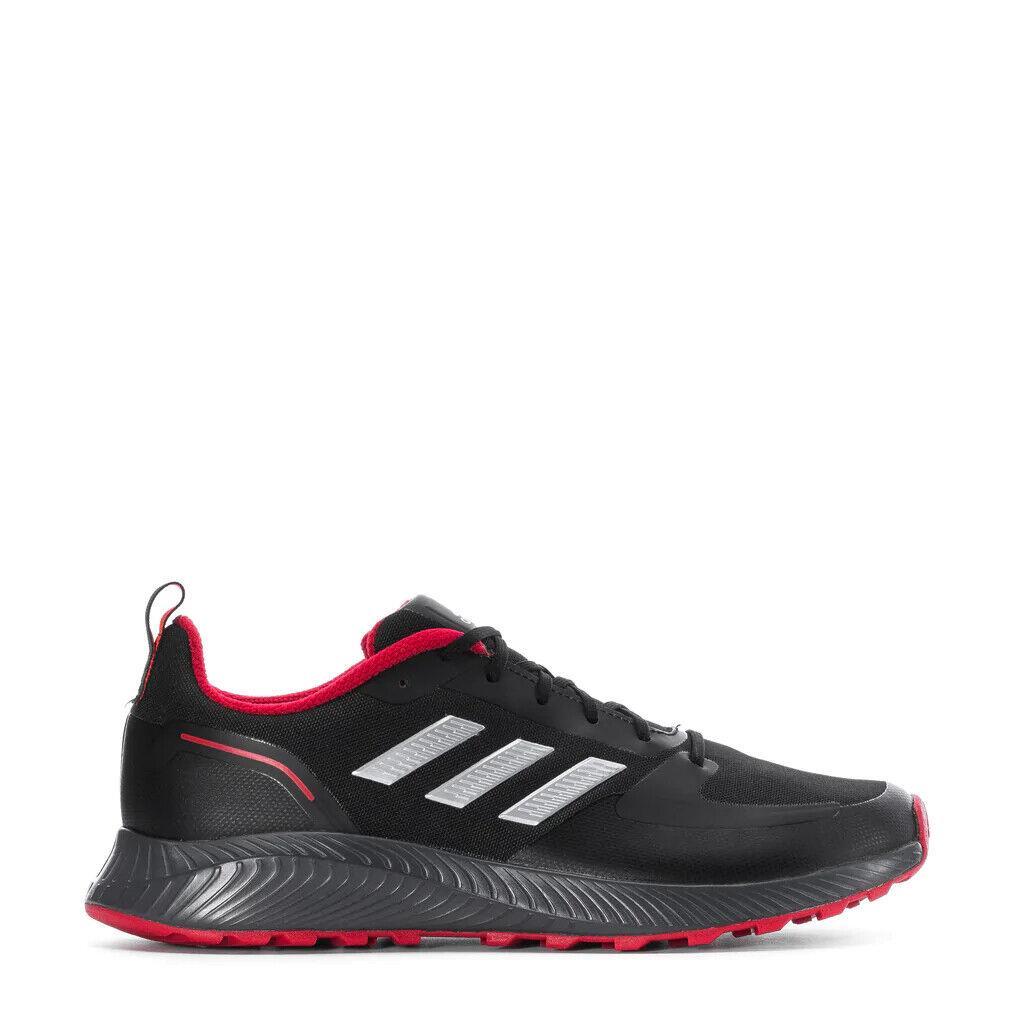 Mens Adidas Runfalcon 2.0 TR Black Silver/grey Red Running Shoes FZ3577