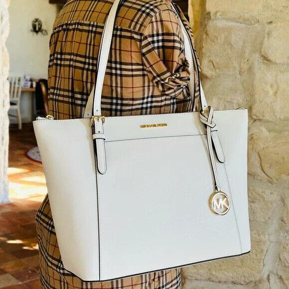 Michael Kors Ciara Large Shoulder Tote Handbag Leather Optic White - Michael  Kors bag - 017181742889 | Fash Brands