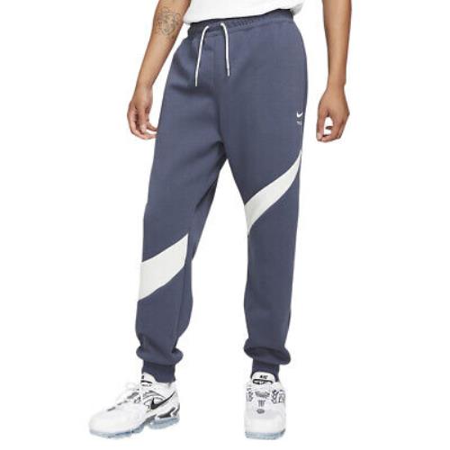 Men`s Nike Navy Blue/white Sportswear Swoosh Tech Fleece Pants