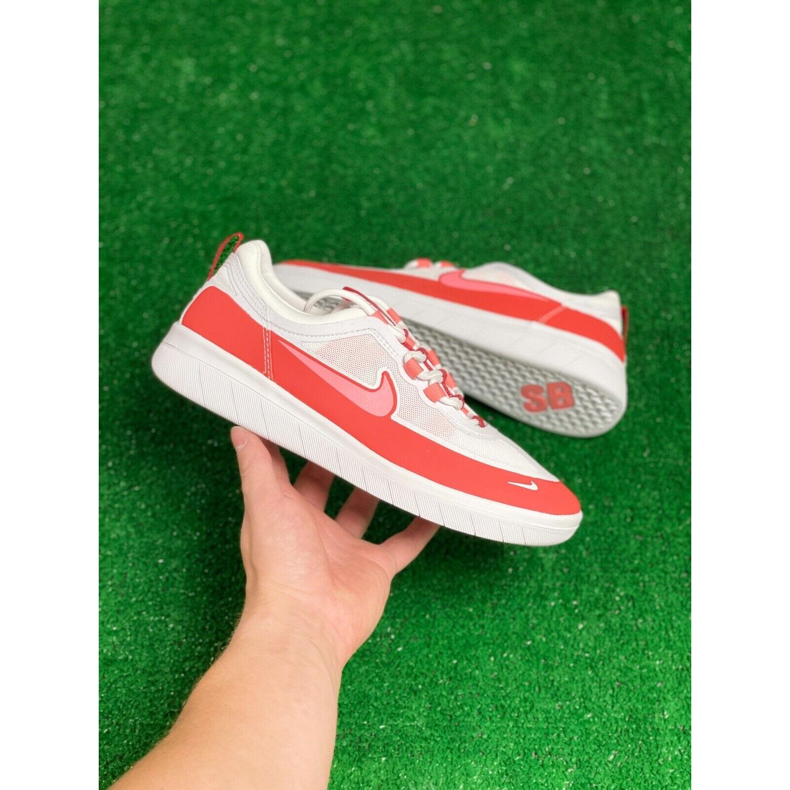 Nike SB Nyjah Free 2 Low Top Mens Shoes White Red Pink BV2078-600 Multi Sz