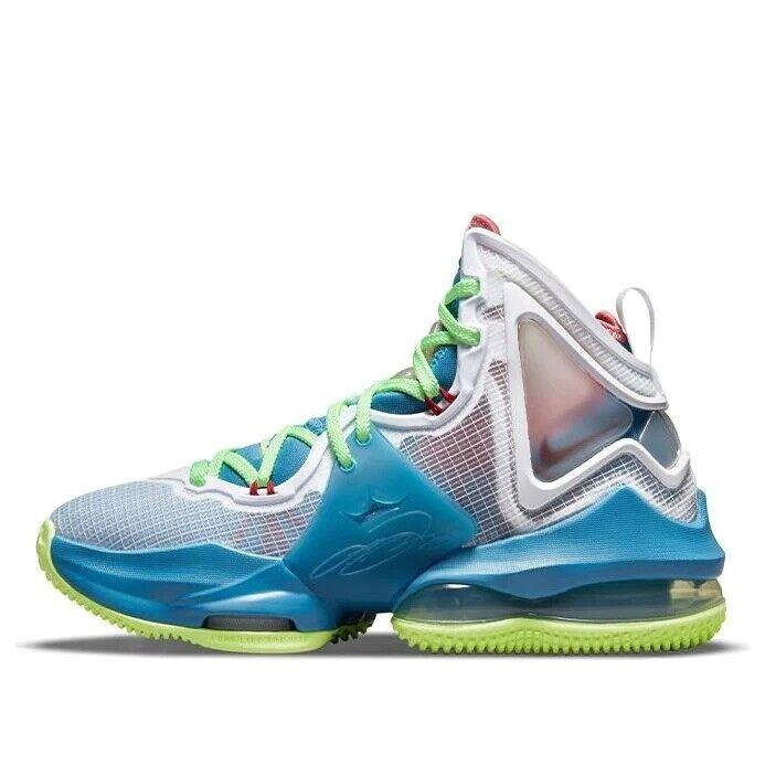 Youth Nike Lebron Xix GS Basketball Shoes Dutch Blue White Green DO0418 400 - Multicolor