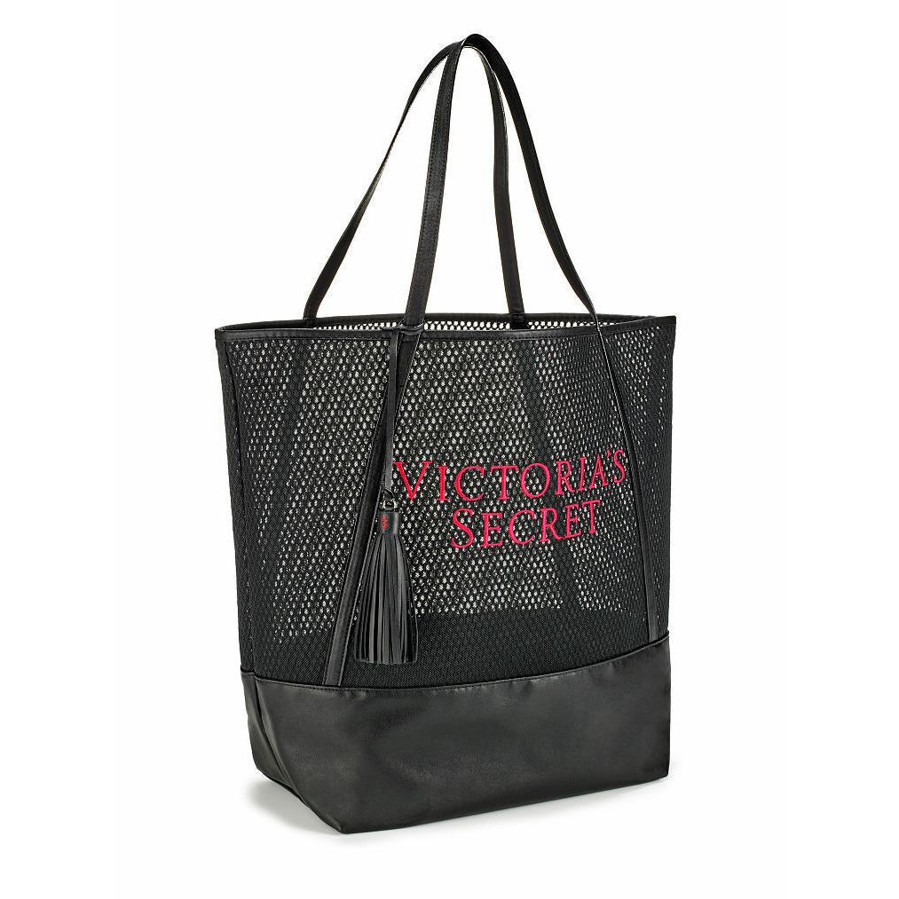 Victorias Secret Graphic Tassel Mesh Weekender Must Have Beach Tote Bag