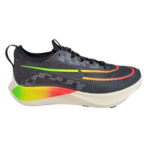 Nike Mens 9 10 Zoom Fly 4 Black Volt Orange Strike Road Running Shoes DQ4993-010 - Multicolor