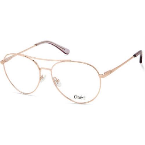 Carrera Candie`s CA0173 028 Gold Aviator Style Plastic Eyeglasses Frame 55-15-140