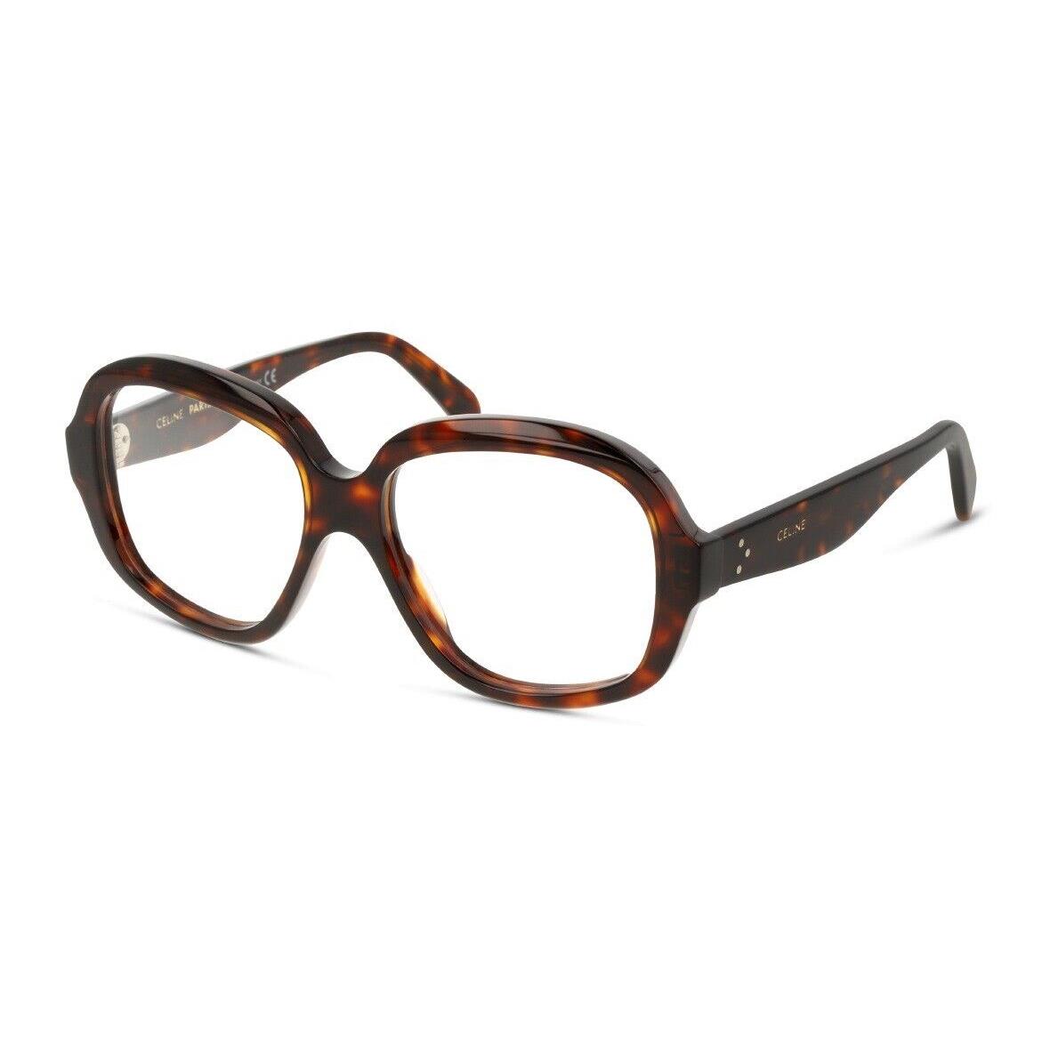 Celine CL 50056I 052 Oversized Oval Havana Frame Eyeglasses 55-16