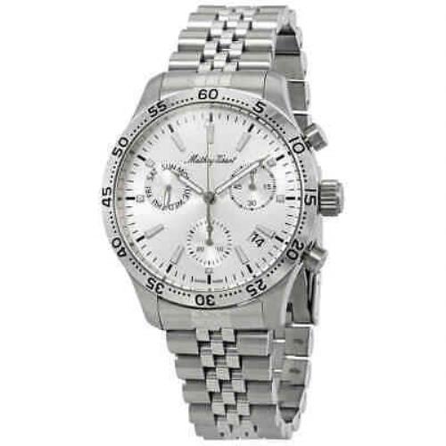 Mathey-tissot Type 22 Chronograph Silver Dial Men`s Watch H1822CHAS - Silver Dial, Silver-tone Band