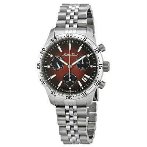 Mathey-tissot Type 22 Chronograph Red Dial Men`s Watch H1822CHAR - Red Dial, Silver-tone Band