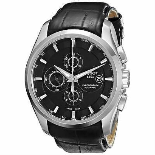 Tissot T0356271605100 Couturier Men`s Chronograph Automatic Black Leather Watch
