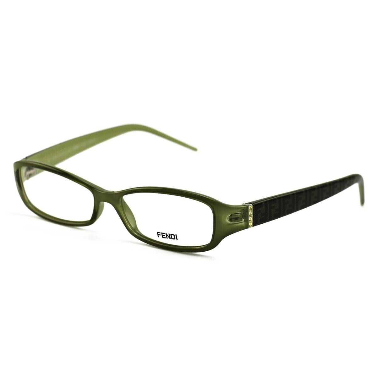 Fendi Women`s FF838R 316 Green Rectangular Eyeglasses Frames 52 x 14 x 130