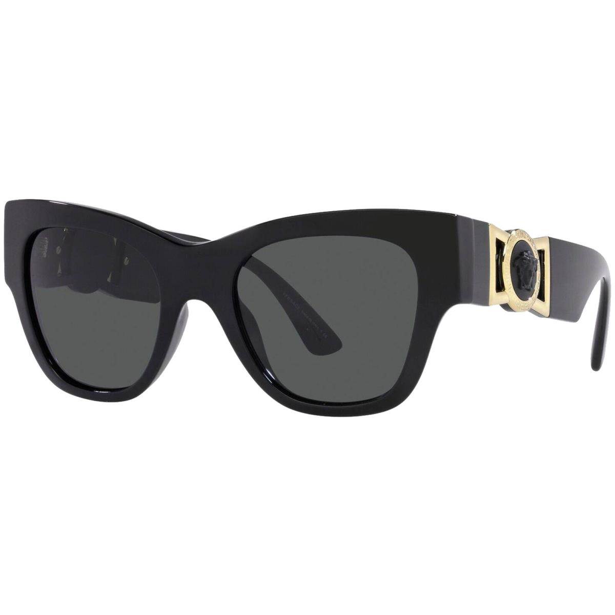 Versace Women`s Black Squared Cat Eye Sunglasses - VE4415U-GB187-52 - Italy