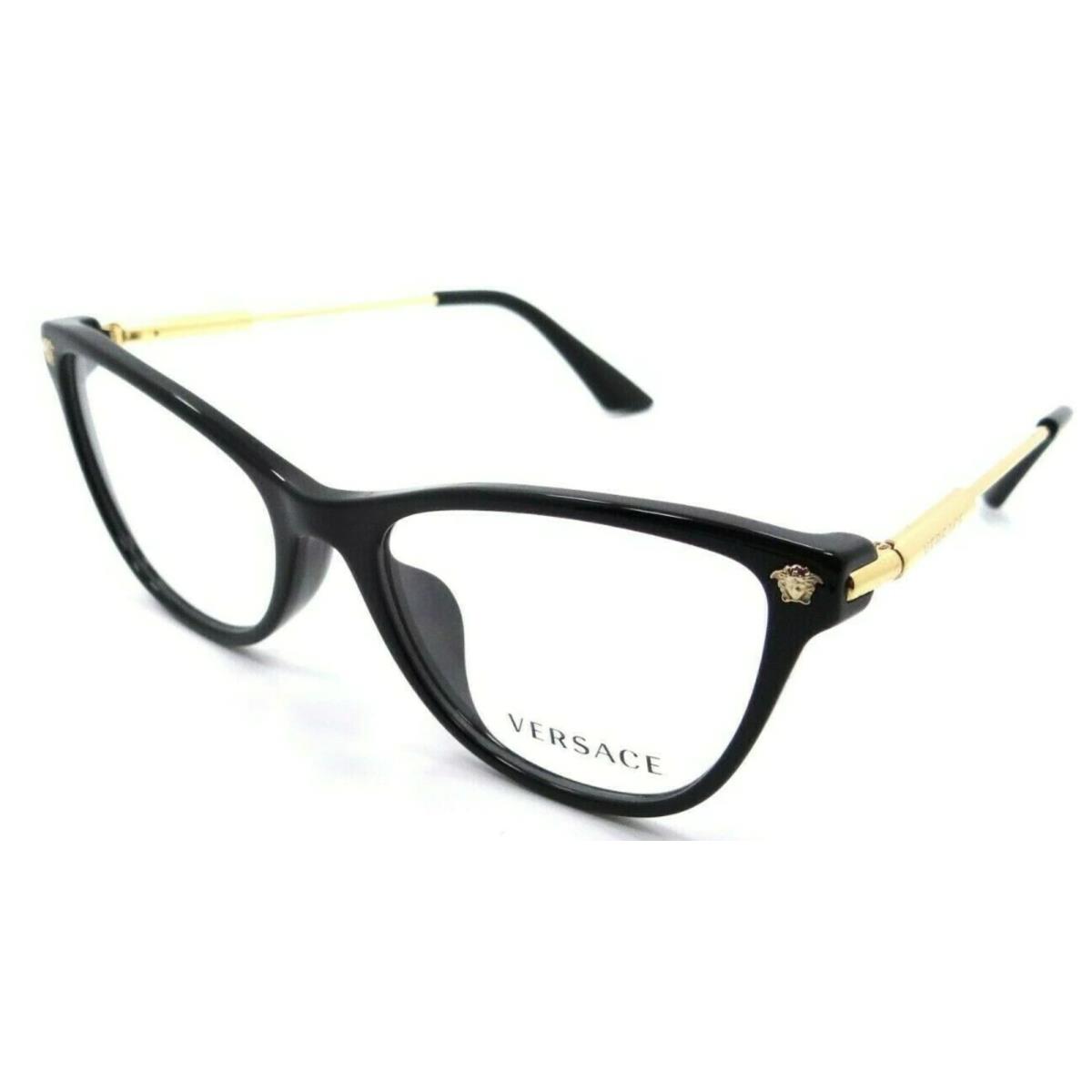 Versace Eyeglasses Mod. 3309 GB1 54-18 140 Black Gold Frames Medusa Logos