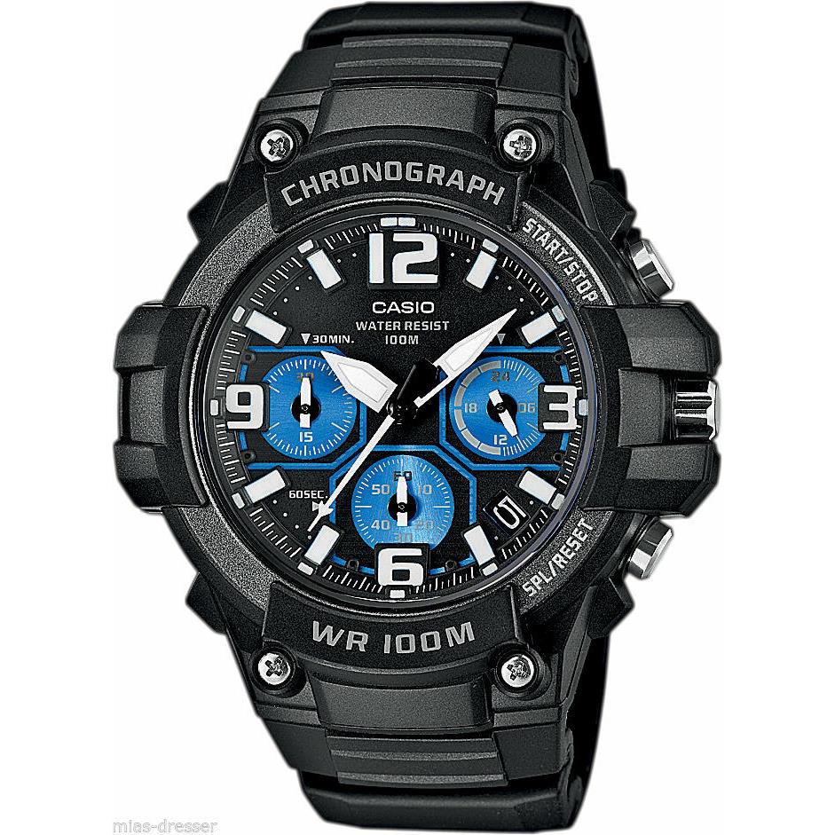 Casio Men`s MCW100H-1A2V Chronograph Black Resin Band Watch