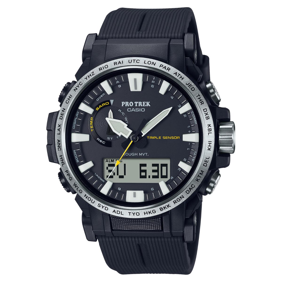 Casio Pro Trek Men`s Tough Solar Triple Sensor 47mm Digital Watch PRW61-1A