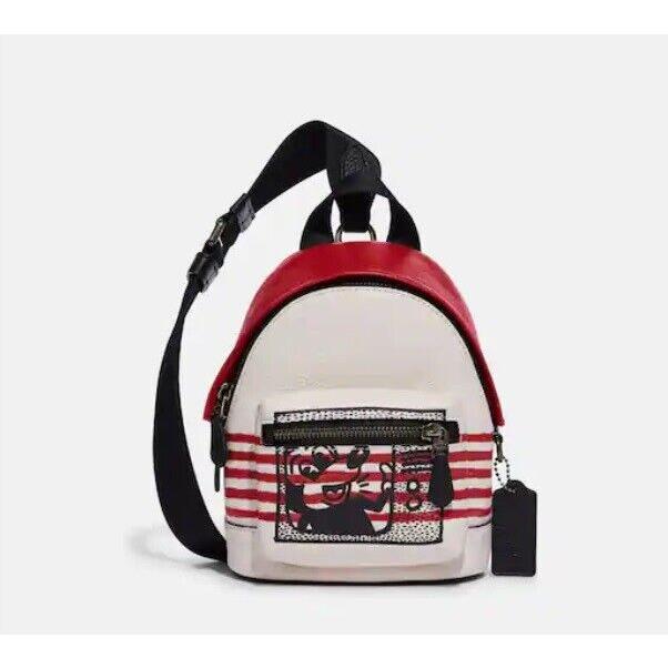 Coach Disney Mickey Mouse X Keith Haring Small West Backpack Crossbody