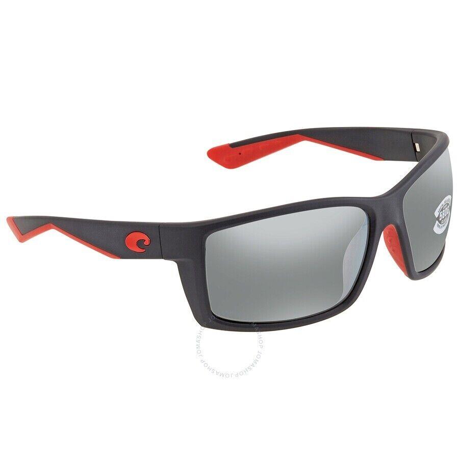 Costa Del Mar Rft 197 Osgglp Reefton Sunglasses Race Black Gray Silver 580G Lens - Frame: Black, Lens: Gray