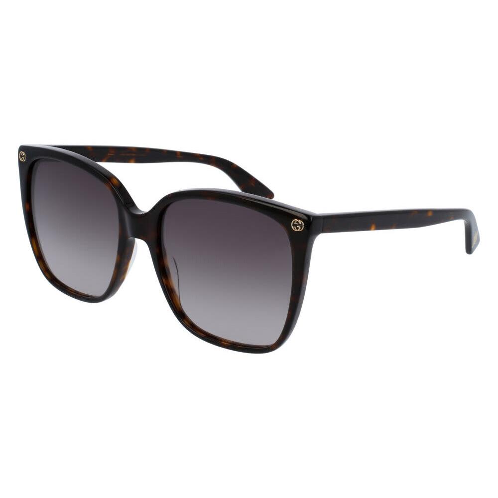 Gucci GG0022S 003 Cat Eye Havana Brown 57 mm Women`s Sunglasses