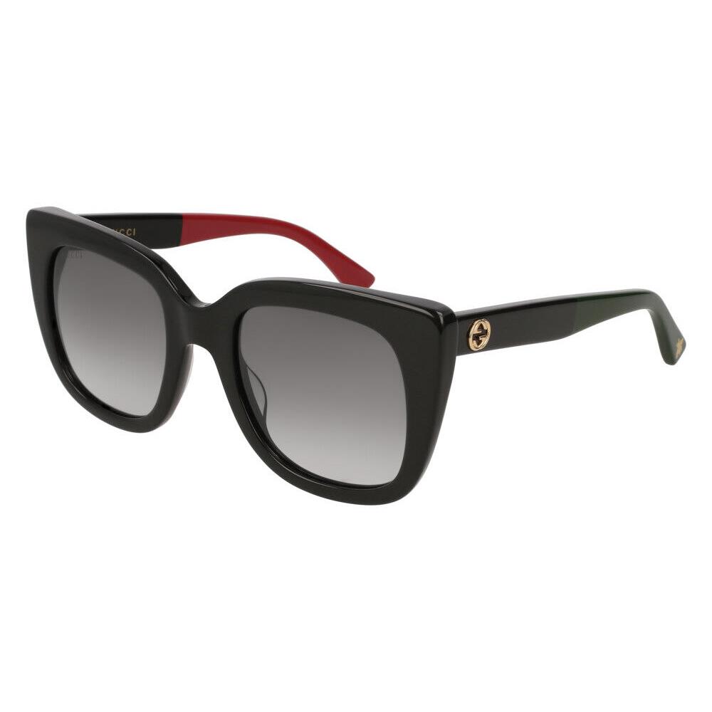 Gucci GG0163S 003 Cat Eye Black Grey 51 mm Women`s Sunglasses