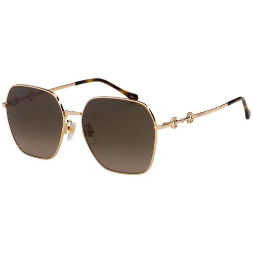Gucci GG0882SA 002 Gold Brown Woman Sunglasses