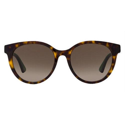 Gucci GG0702SK 003 Round Havana Transparent Green Brown 54 mm Women`s Sunglasses