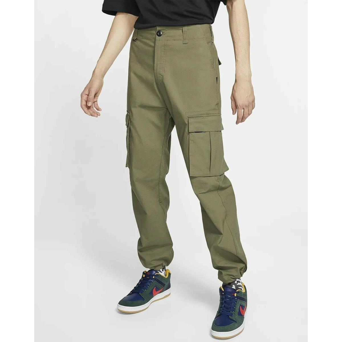 Nike SB Flex Ftm Cargo Pants Size 38 Olive Green Skateboarding AT3494-222