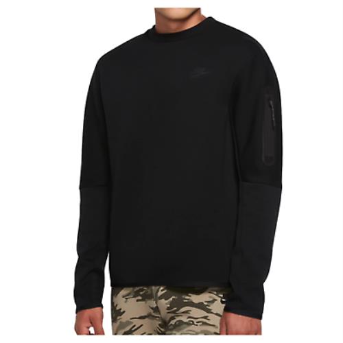 Nike Sportswear Tech Fleece Crew Sweatshirt CU4505-010 Size Mens SM Black 02