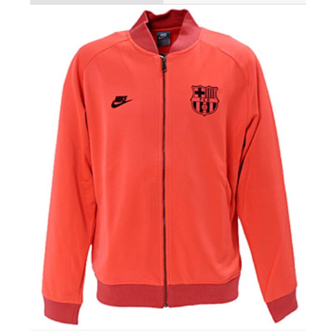 Nike FC Barcelona Soccer Track Jacket Orange-black Men`s Xl 325085-671