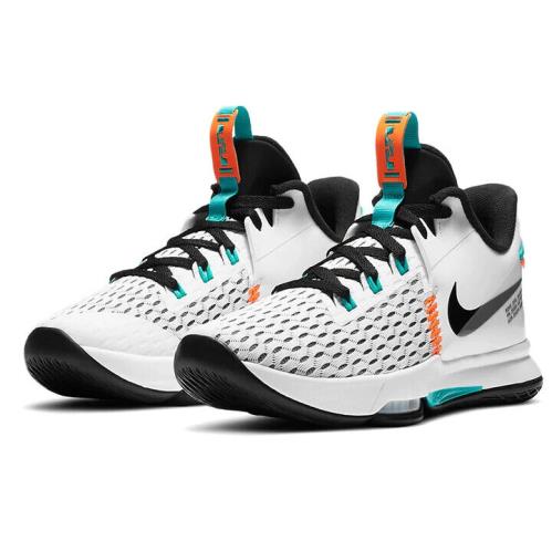 Nike Lebron Witness 5 V Mens Size 10 Sneaker Shoes CQ9380 100 White Clear Jade - White