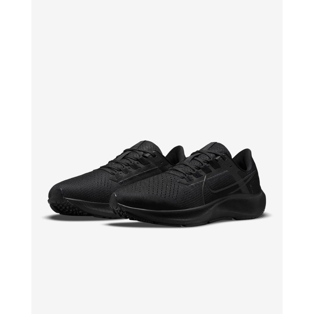 Nike Air Zoom Pegasus 38 Running Shoes All Black Total Black Sz 8 CW7356 001