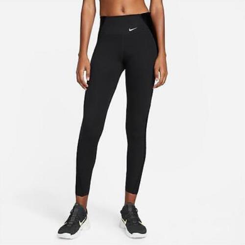 Nike One Luxe Icon Clash Women`s Mid Rise 7/8 Leggings Black Medium DD5384-010