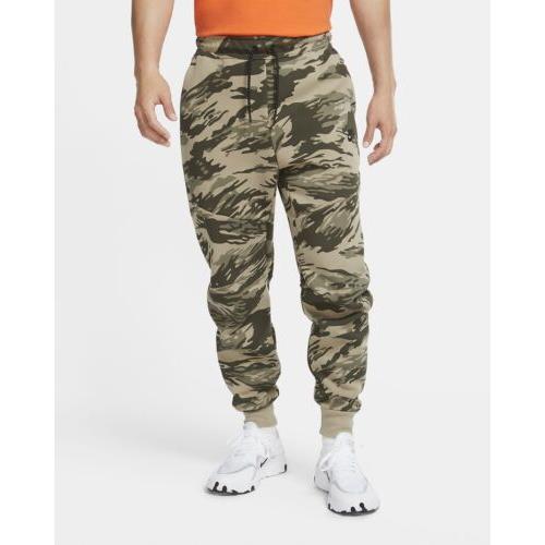 Nike Tech Fleece Printed Camo Jogger Pants CU4497-342 Mystic Stone Men`s Large