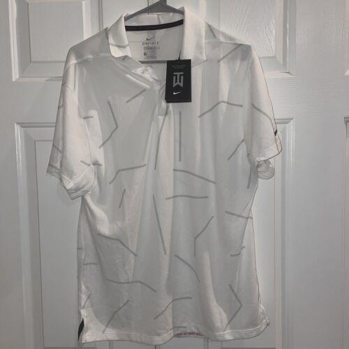 Men S Nike Dri-fit Tiger Woods Polo Shirt Photon Dust Black CU9784 025 sz Small