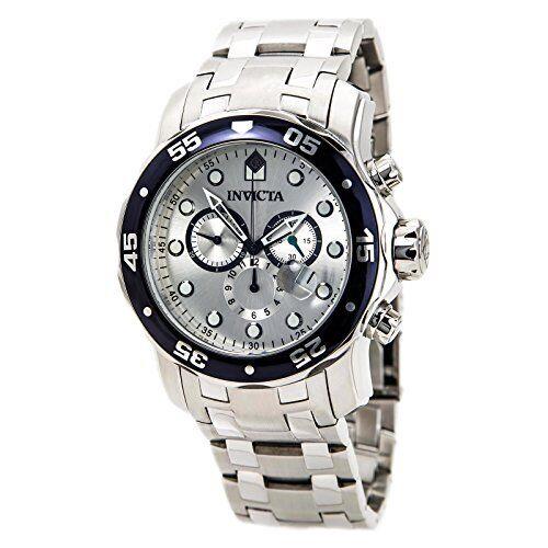 Invicta Men`s 80058 Pro Diver Analog Display Swiss Quartz Silver Watch