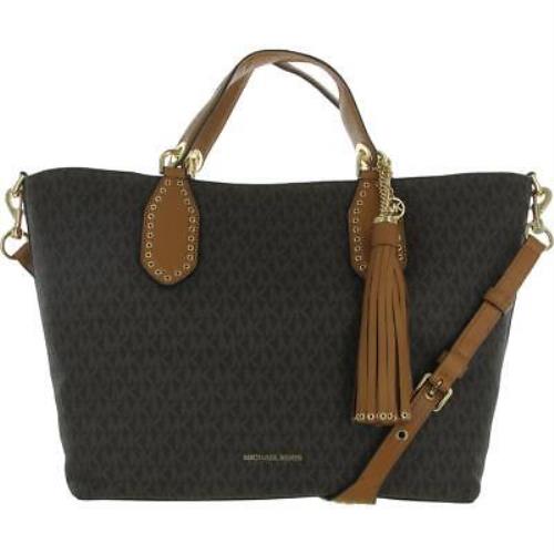 Kors Womens Brooklyn Brown Tote Satchel Handbag Large Bhfo 8963 - Brown/Black Exterior