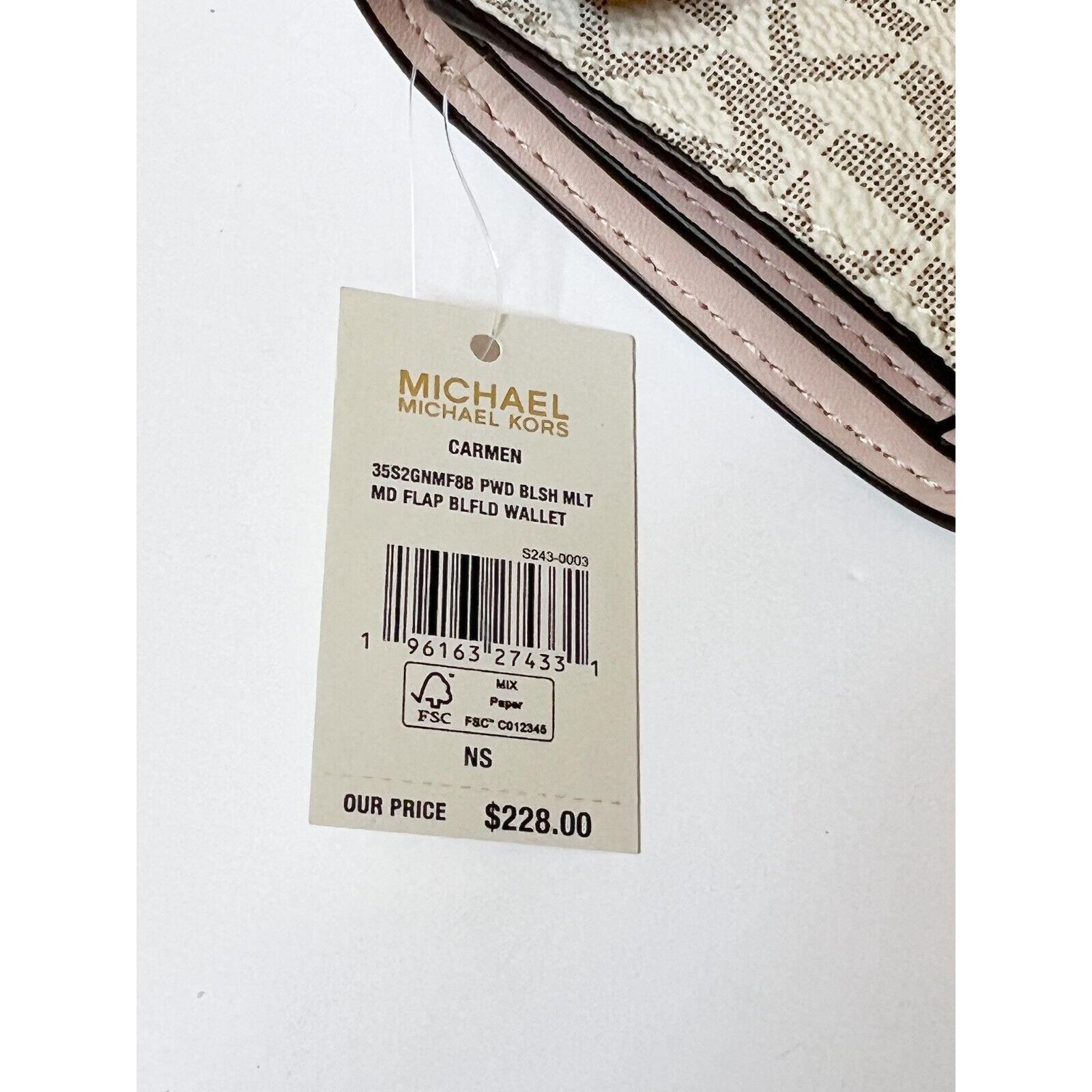 Michael Kors Carmen Flap Bifold Wallet Mk Vanilla Pink Michael Kors Wallet Vanilla Pink Powder Blush Multi Manufacturer Fash Direct