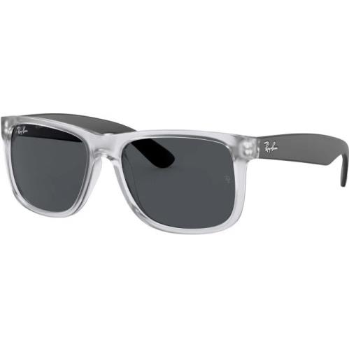 Ray-ban Justin Color Mix Matte Transparent Frame Sunglasses RB4165 651287 55 - Grey/Transparent Frame, Gray Lens