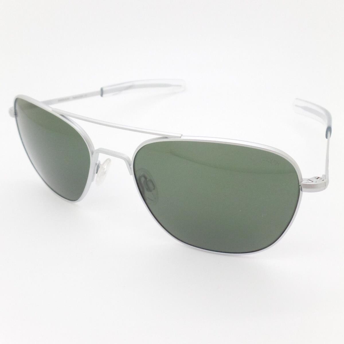 Randolph sunglasses Aviator - Matte Chrome Frame, AGX Green Lens 0