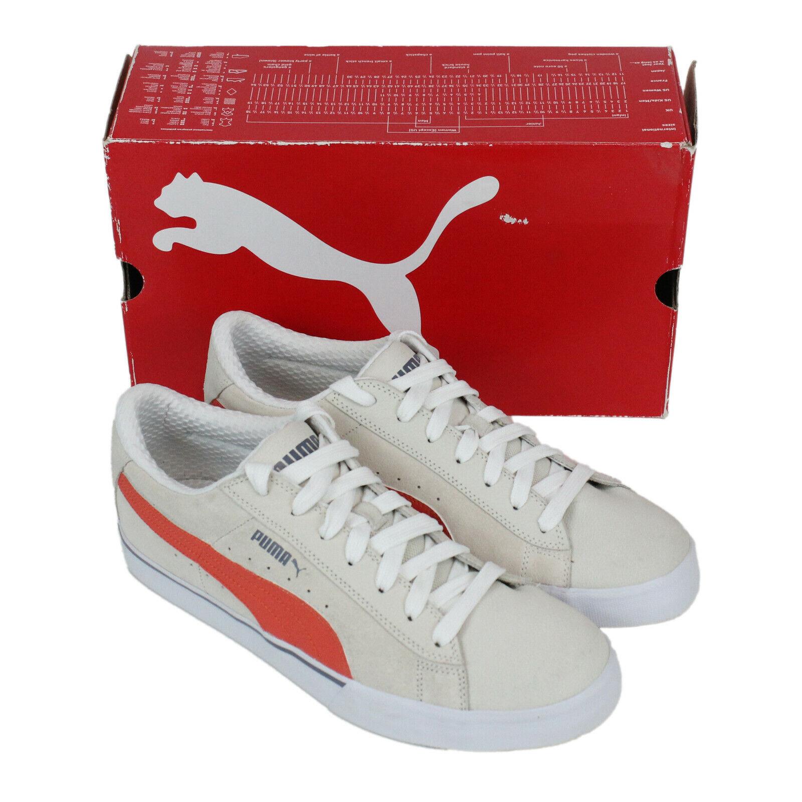 Puma S Low City Shoe Birch Cherry Tomato White 353850 US 11.5 Classic Suede Rare