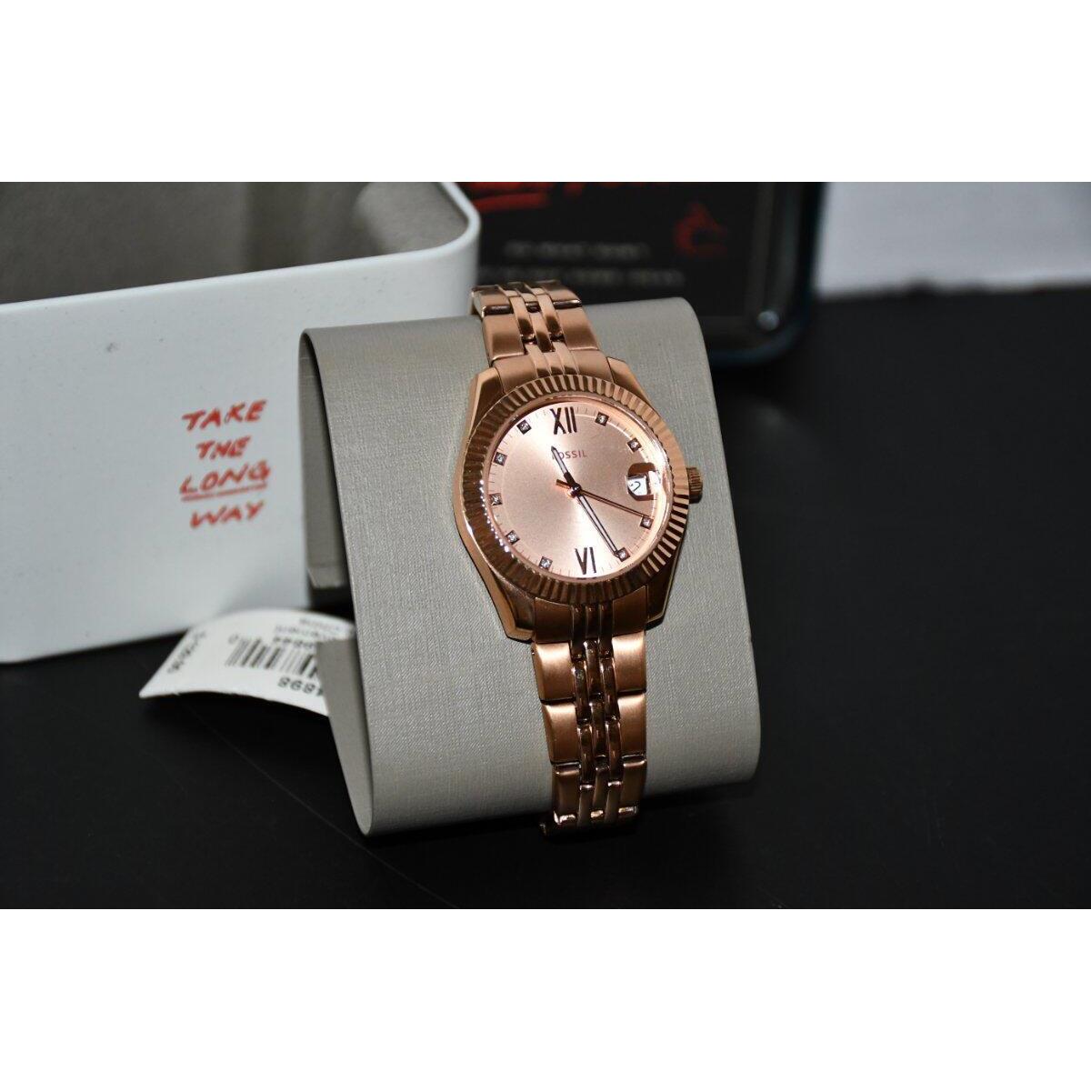 Fossil Scarlette Mini Three-hand Rose Gold Bracelet Watch ES4898