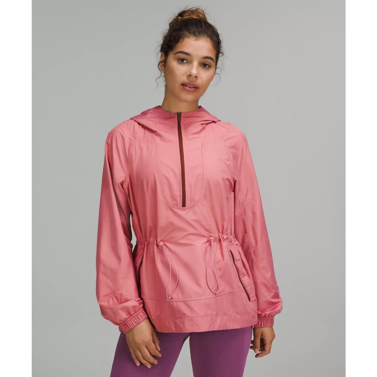 Lululemon Cinch-waist 1/2 Zip Running Jacket Size 8 Pink Blossom