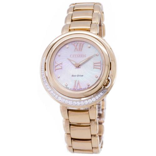 Citizen Eco-drive Diamond Accent Rose Gold Tone Women s Watch EX1125-50D