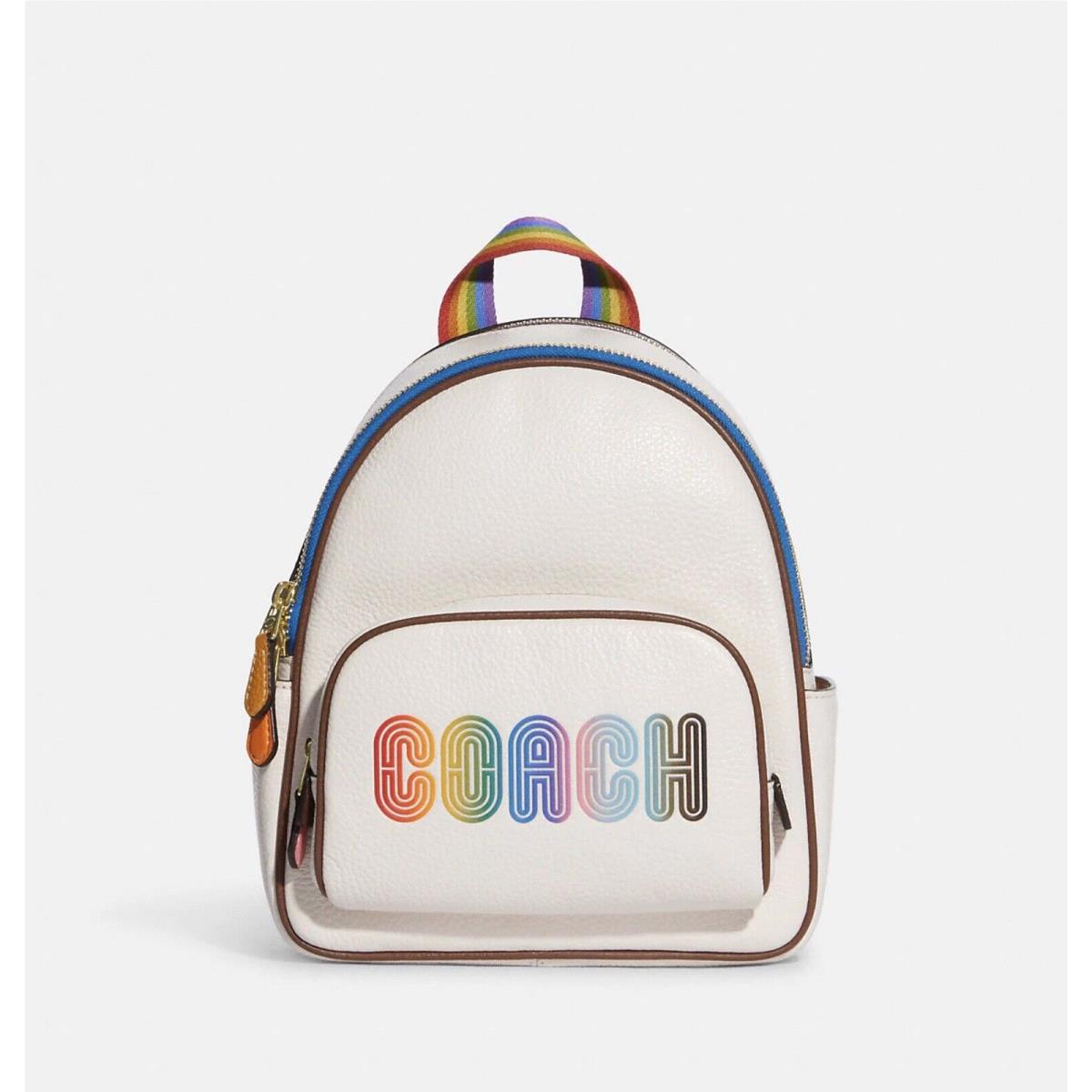 Coach Mini Court Backpack with Rainbow Gold/chalk Multi CA614