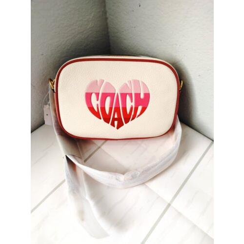 Coach Mini Jamie Camera Bag with Stripe Heart Motif