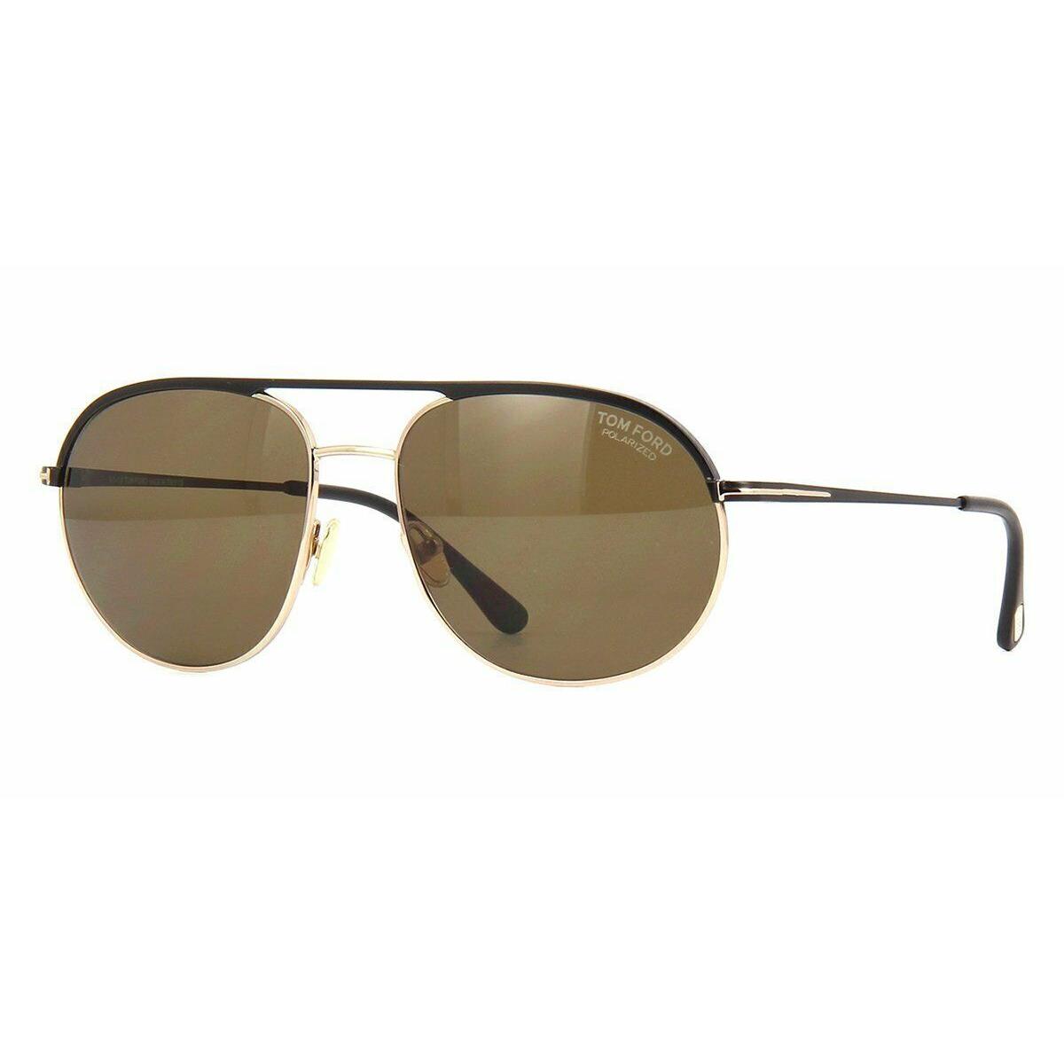 Tom Ford FT 0772 02H Sunglasses Matte Black Frame Brown Polarised Lenses 59mm