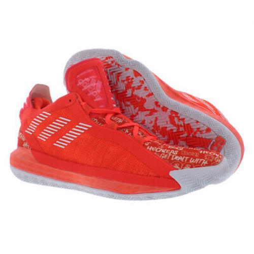 Adidas Dame Mens Shoes - Red/Grey , Red Main