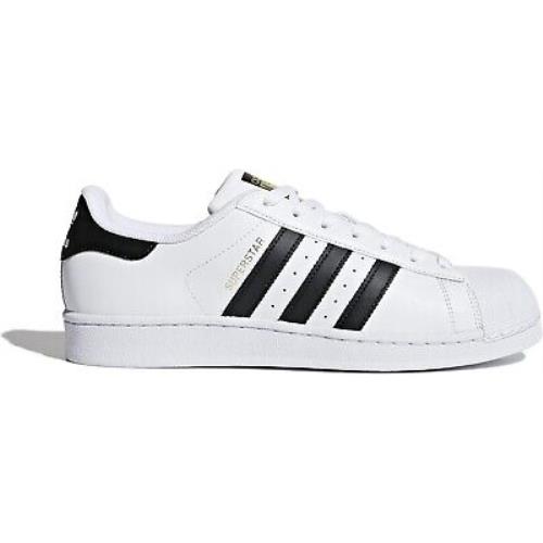 Adidas Men`s Superstar Casual Sneakers White Black Size 7 - White